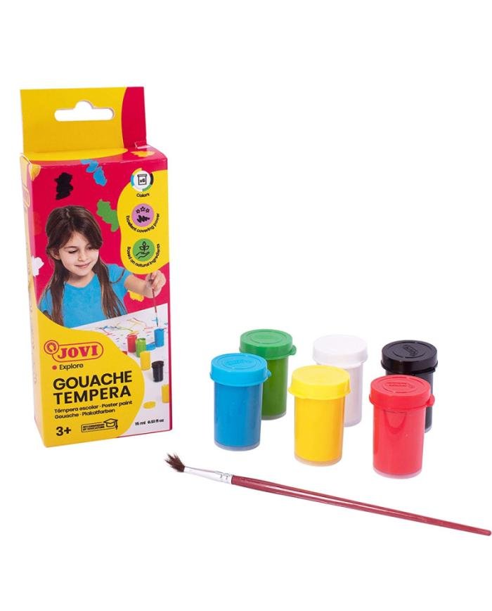 JOVI 6 POTS Gouache en Pâte 15 ml – Couleurs Assorties