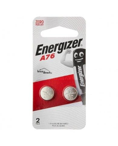 Pile bouton alcaline Energizer A76 / LR44 1.5V BP2 (lot de 2)
