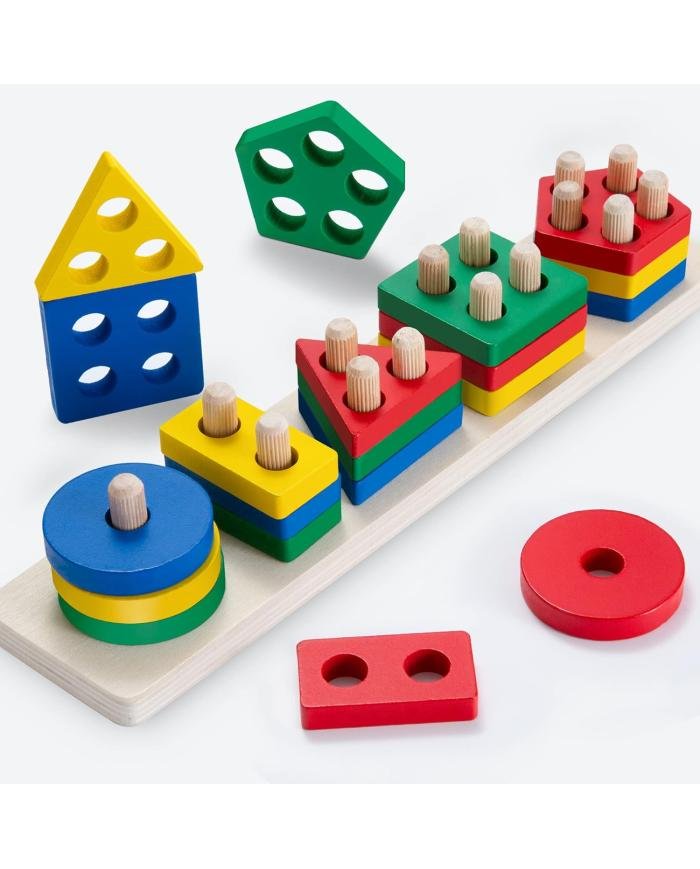 Jeu d’Encastrement en Bois 20 pièces
