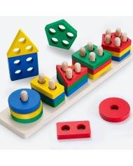 Jeu d’Encastrement en Bois 20 pièces