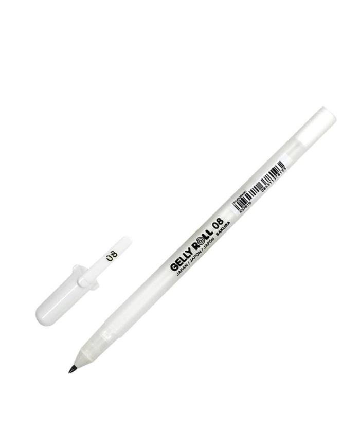 Stylo gel blanc Sakura Gelly Roll Classic 08 Medium