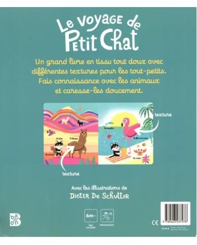 Le voyage de Petit Chat – Livre en tissu à toucher