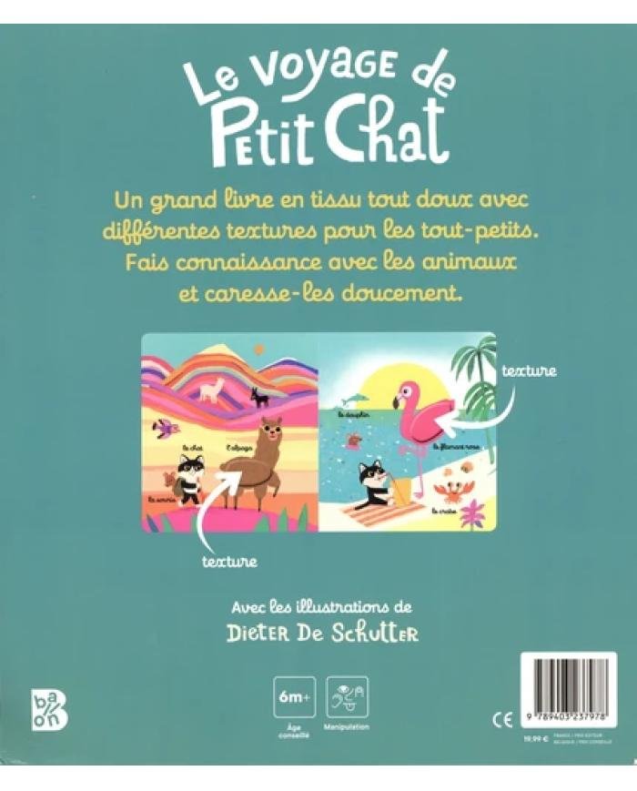 Le voyage de Petit Chat – Livre en tissu à toucher
