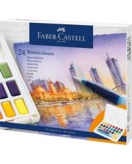 Boîte d'aquarelles Faber-Castell 24 couleurs avec pinceau à réservoir