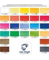 Coffret aquarelle en bois Van Gogh Royal Talens 24 demi-godets avec accessoires