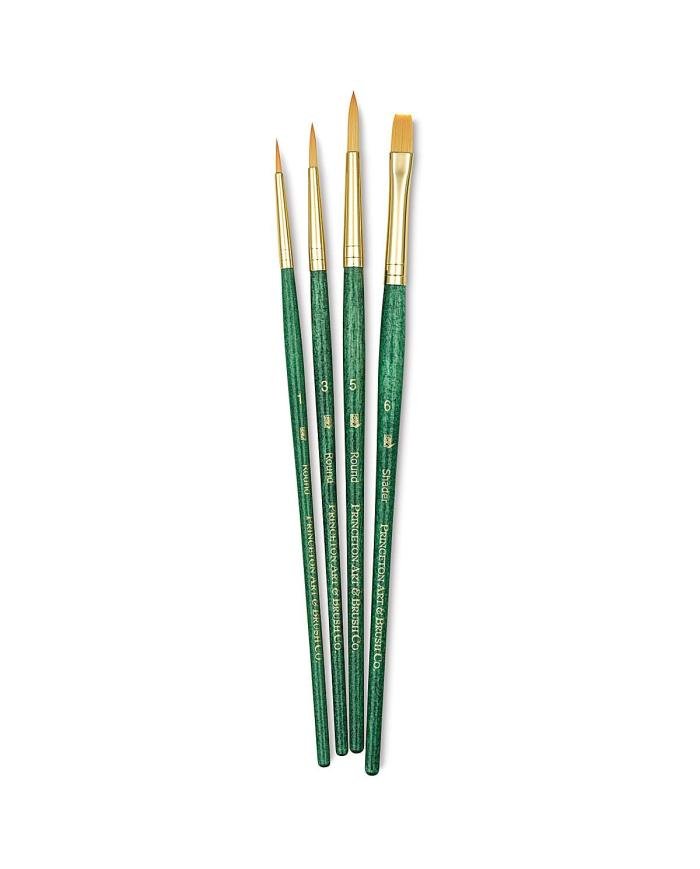 Set de pinceaux Princeton Gold Taklon – 4 pinceaux assortis