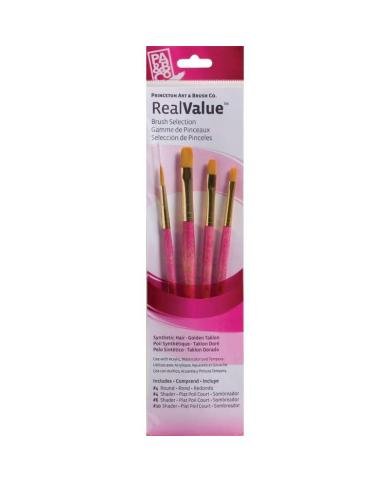 Set de pinceaux Princeton Real Value 9181 Gold Taklon – 4 pinceaux assortis