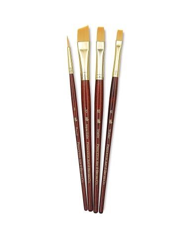 Set de pinceaux Princeton Real Value 9123 Gold Taklon – 4 pinceaux assortis