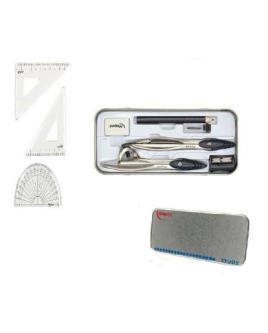 Boîte de Géométrie Maped Study 10 Pièces en Coffret Métal