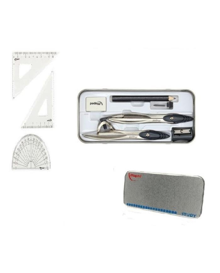 Boîte de Géométrie Maped Study 10 Pièces en Coffret Métal