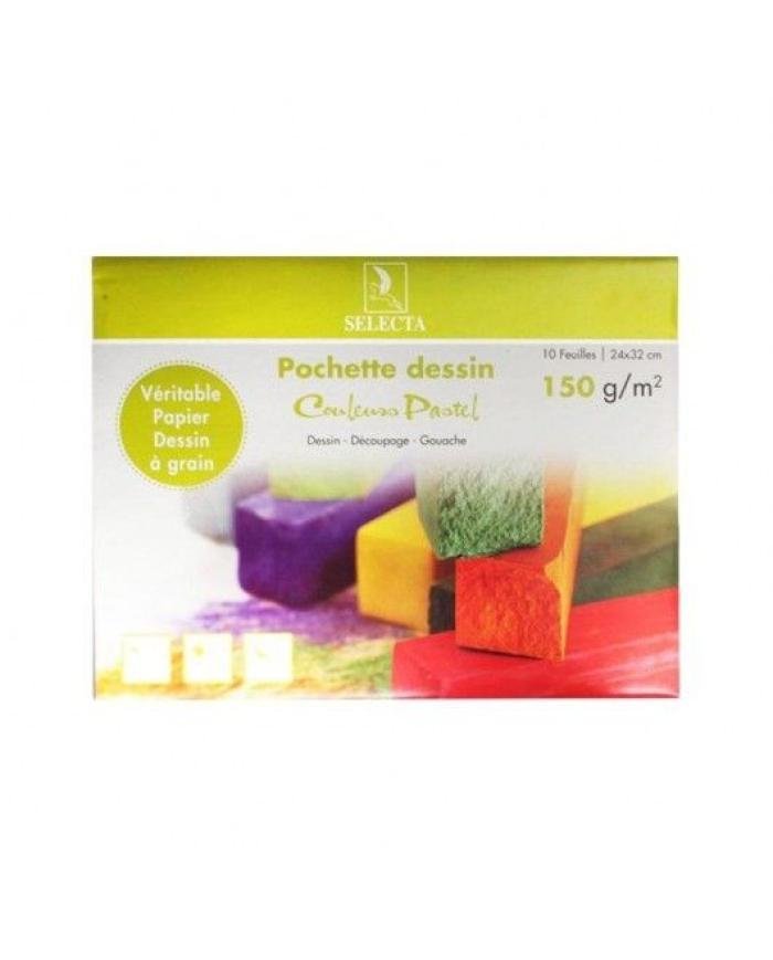 Pochette papier dessin Canson couleurs pastel 24×32 cm – 10 feuilles SELECTA