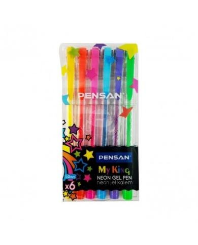 Pochette de 6 stylos gel néon Pensan My-King
