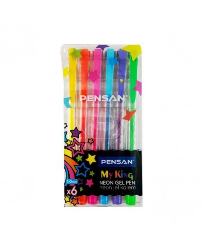 Pochette de 6 stylos gel néon Pensan My-King