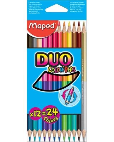 Maped Color Peps Crayons Bicolores Étui de 12