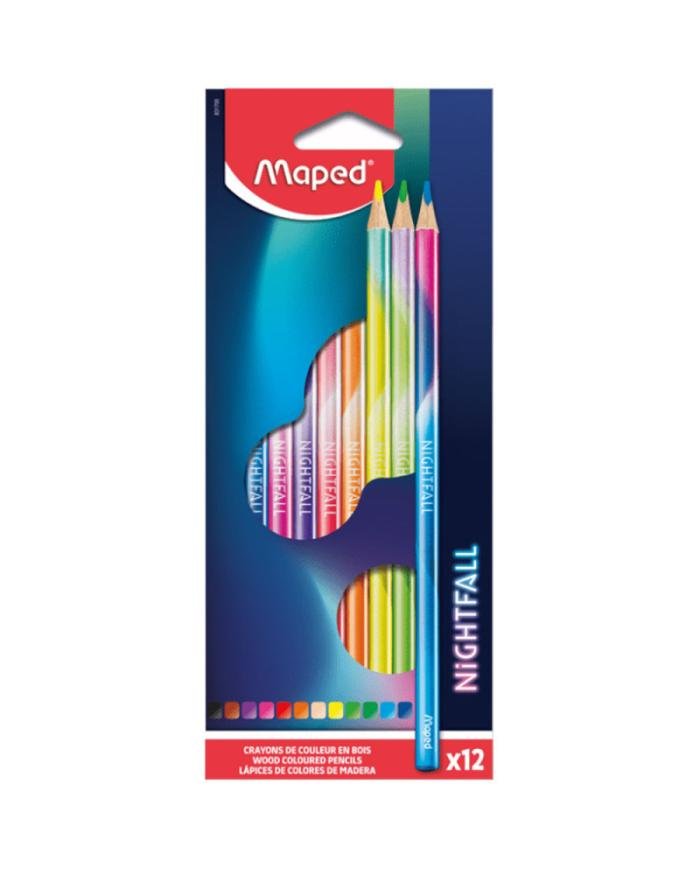 Maped Color Peps Nightfall Étui de 12 Crayons de Couleur Triangulaires