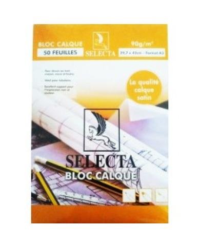 Bloc Papier Calque A4 Selecta 50 Feuilles 90 g/m²