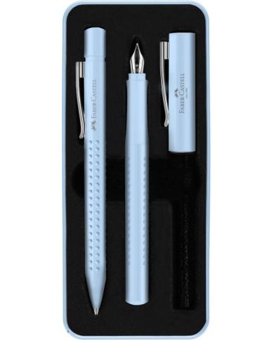Coffret Écriture Faber-Castell Grip 2010 Harmony Bleu Ciel – Stylo-plume M + Stylo-bille