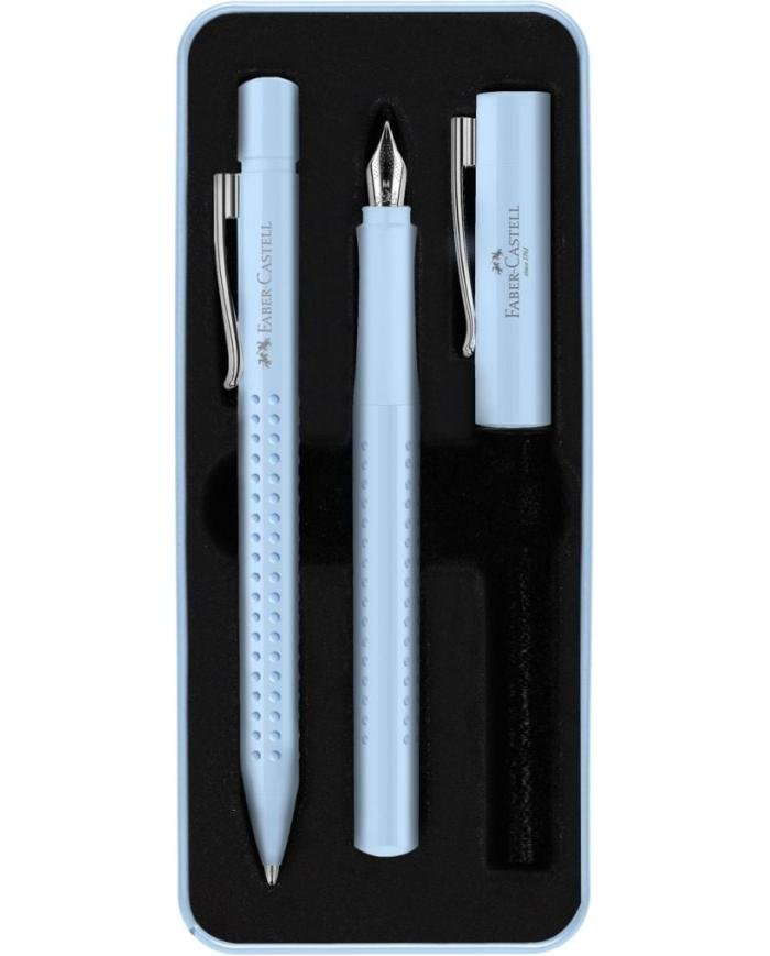 Coffret Écriture Faber-Castell Grip 2010 Harmony Bleu Ciel – Stylo-plume M + Stylo-bille