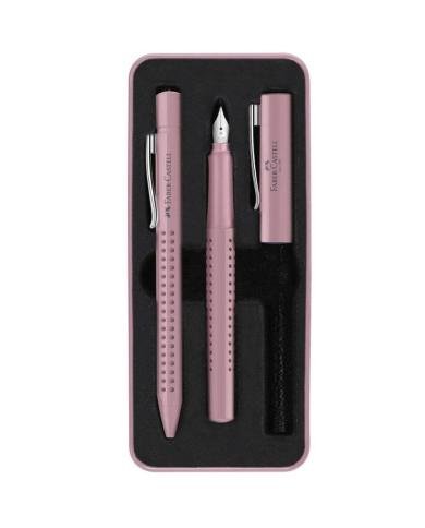 Coffret Écriture Faber-Castell Grip 2010 Harmony Rose Shadows – Stylo-plume M + Stylo-bille