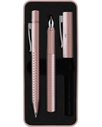 Coffret Écriture Faber-Castell Grip 2011 Pale Rose – Stylo-plume M + Stylo-bille