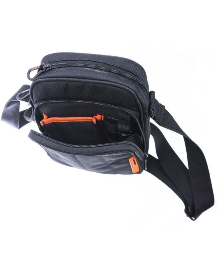 Sacoche homme bandoulière 2 compartiments The Chase – Noir – Davidts