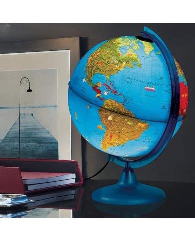 Globe terrestre lumineux Orion bleu Ø 25 cm – version française