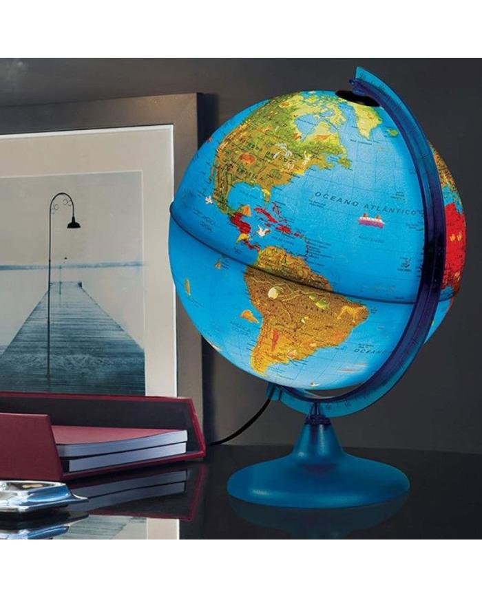 Globe terrestre lumineux Orion bleu Ø 25 cm – version française