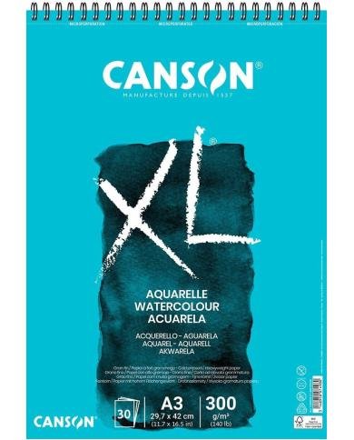 Bloc spiralé Canson XL Aquarelle A3 – 30 feuilles – 300 g/m²