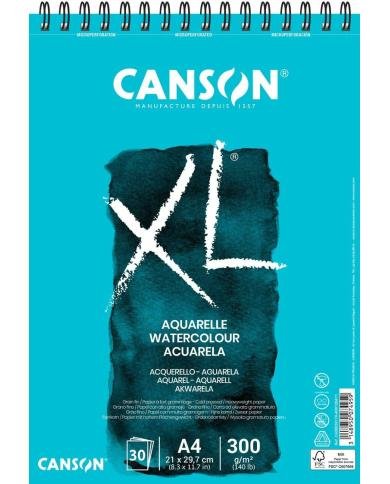 Bloc spiralé Canson XL Aquarelle A4 – 30 feuilles – 300 g/m²