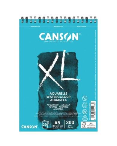 Bloc spiralé Canson XL Aquarelle A5 – 30 feuilles – 300 g/m²