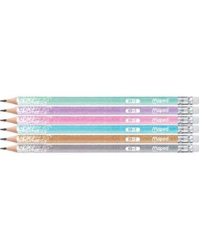 Maped Crayon Graphite Glitter Deco HB avec gomme