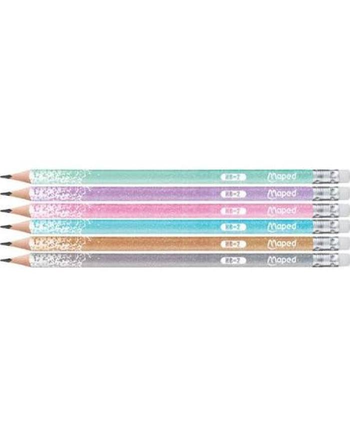 Maped Crayon Graphite Glitter Deco HB avec gomme