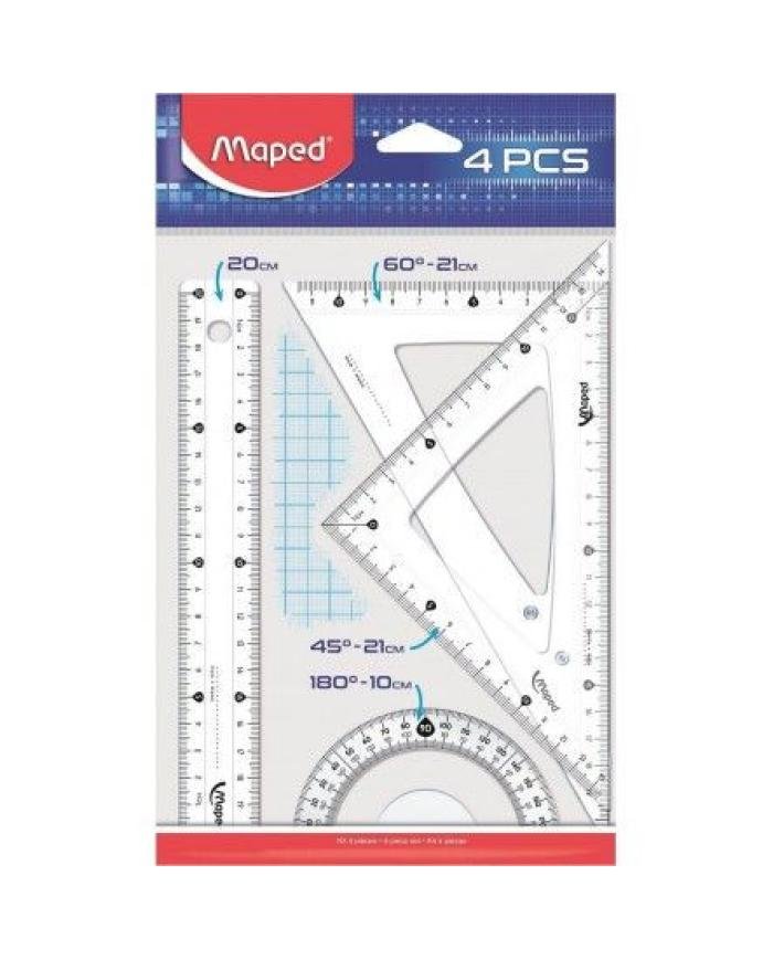 Pochette Géométrique Maped 20 cm Kit Complet 4 Pièces