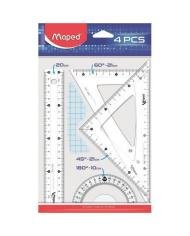 Pochette Géométrique Maped 20 cm Kit Complet 4 Pièces