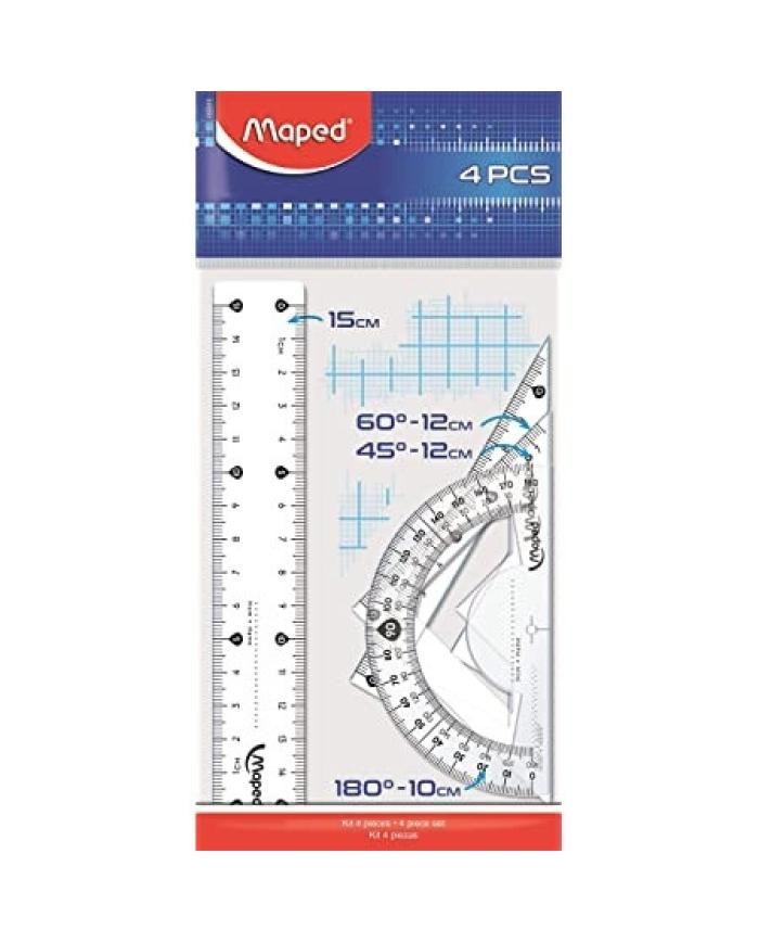 Pochette Géométrique Maped 20 cm Kit Complet 4 Pièces
