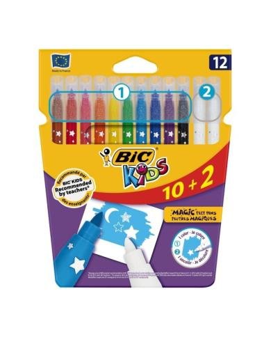 Feutres Effaçables BIC Kids Magic 10 Couleurs + 2 Effaceurs