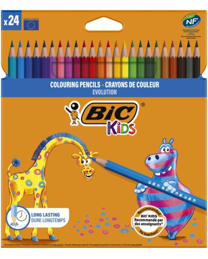 Crayons de Couleur BIC Kids Evolution ECOlutions 24 Couleurs