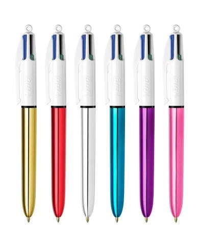 Stylo BIC 4 Couleurs Shine Or – Pointe Moyenne 1 mm