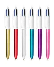 Stylo BIC 4 Couleurs Shine Or – Pointe Moyenne 1 mm