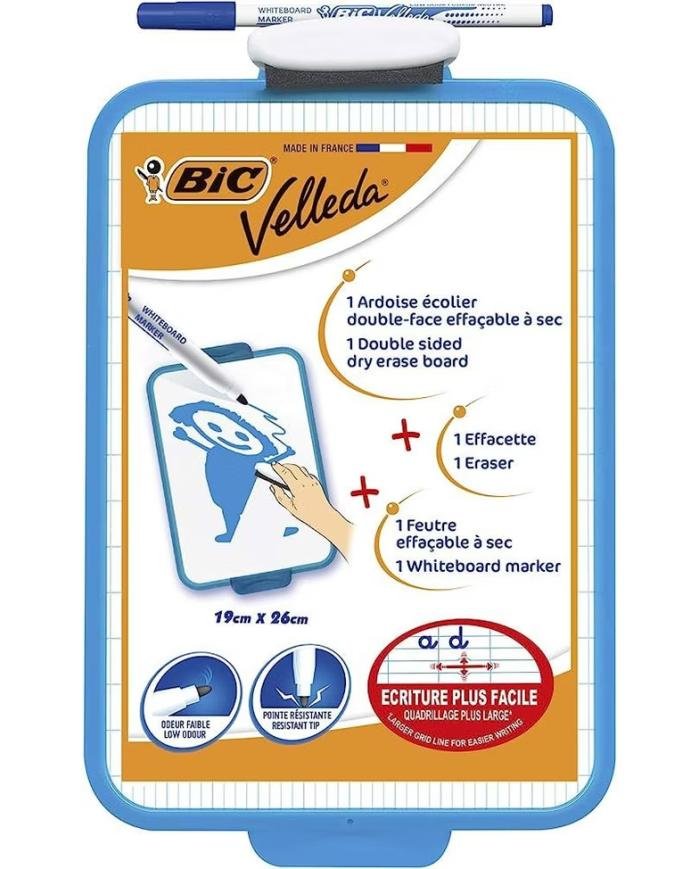 Ardoise Blanche BIC Velleda Double Face 19 × 26 cm