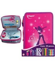 Trousse Scolaire Maped Girly 34 Pièces