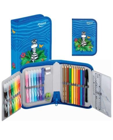 Trousse Scolaire Maped Jungle Garnie 31 Pièces
