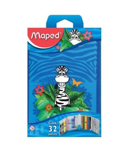 Trousse Scolaire Maped Jungle Garnie 31 Pièces