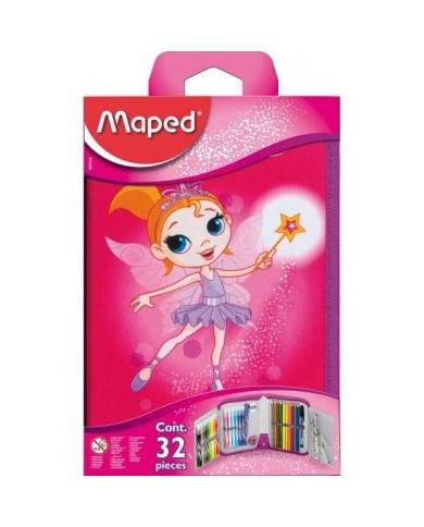 Trousse Scolaire Maped Fairy Garnie 32 Pièces