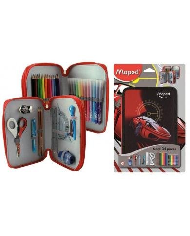 Trousse Scolaire Maped Cars Double Compartiment