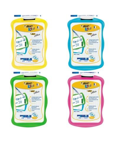 Ardoise Double Face 21x31 cm avec Feutre Bleu Effaçable- Kids Velleda - BIC