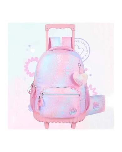 Sac à Dos à Roulettes Trolley, Iris Rose - Marshmallow