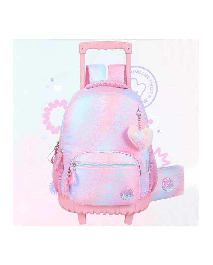 Sac à Dos à Roulettes Trolley, Iris Rose - Marshmallow