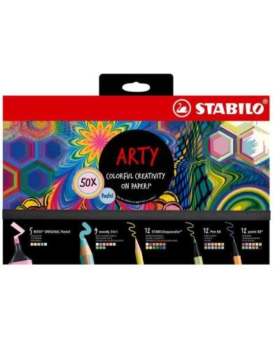 Kit d'écriture Pastel STABILO 50 feutres Arty