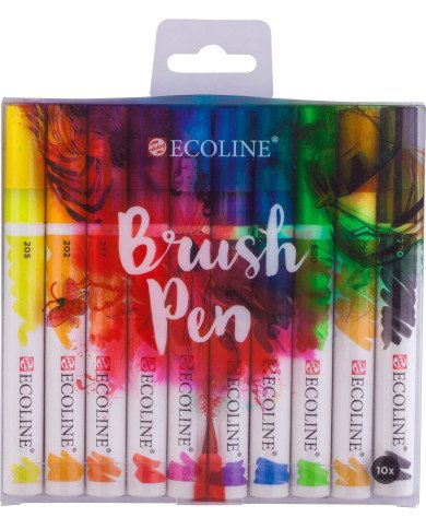 Le Libr'air - 10 Feutres Brushpen Ecoline Brillant - Talens - Tunisie Le Libr'air - 10 Feutres Brushpen Ecoline Brillant - Talens - Tunisie